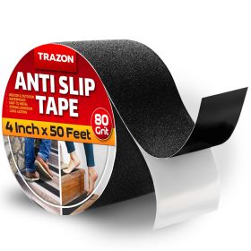 Grip Tape 4Inch x 50Ft Heavy Duty Anti Slip Tape for Stairs Outdoor Indoor Waterproof Safety Non Skid Roll for Stair Steps Ramp Traction Tread St