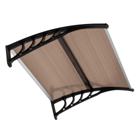 40*38in Household Application Door & Window Rain Cover Eaves Brown Board & Black Holder (SAME AS 27539880)
