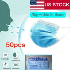 Gift! Convenient to carry, 50Pcs Disposable Face Mask 3-PLY Protective Mask Filters Safety Breathable Anti Dust Hot sale Mouth Masks
