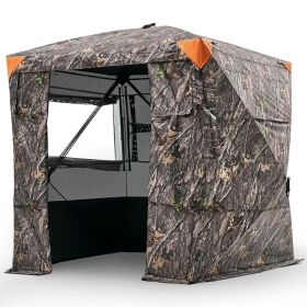 Hunting Blind, 4-5 Person See Through Ground Blinds with Carrying Bag, 270 Degree Portable Camouflage Tent