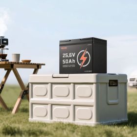 24V 50Ah LiFePO4 Lithium Battery Bluetooth Rechargeable Battery 30A BMS (Option: Black)