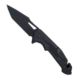 8.5" Spring Assisted Utility Knife with Tanto Blade (Option: Black)