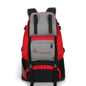 Men Outdoor 40L Hiking Backpack Sports Bag (Option: Red with Logo)