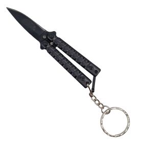 3.75" Mini Butterfly Knife with Keychain (Option: Black)