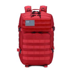 Outdoor Mountaineering Bag Tactical Leisure Bag Army Fan Travel Computer Bag Individual Soldier Package (Option: gules)