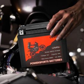 Motorcycle Battery 12V 8Ah YTX12-BS High Performance Powersports Battery (Option: Black)