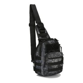 Mens Backpack Tactical Sling Shoulder Bag Molle Travel Chest Pack Outdoor Hiking (Option: Python Black)