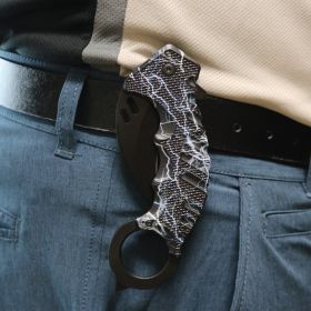 Karambit 5.25" Knife (Option: Red Spider Web)