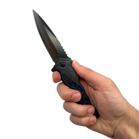 3.75" Weave Pattern Knife With ABS Handle (Option: Black)