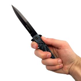 4" Black Dragon Knife with ABS Handle (Option: Blue)