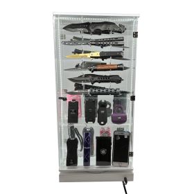 Streetwise 2 Sided Rotating LED Display with 12 Standard Knives and 16 Stun Guns (Option: Display Only)