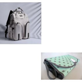 Mother And Baby Bag Back Milk Bag Mommy Bag Shoulders (Option: Grey set)