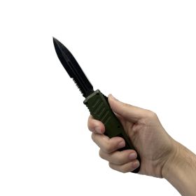 5.5" Automatic OTF Knife w/ Half Serrated Dagger Blade (Option: Gray)