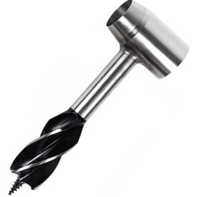Outdoor Camping Survival Drilling Chopping Wood Tools (Color: Grey, Drill Length: 6.29 in)
