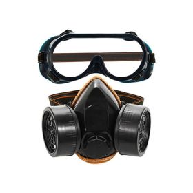 Respirator Mask with Safety Glasses Filters for Dust (Color: Black, Type: Protective Equipment)