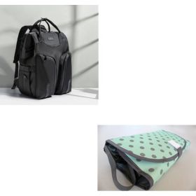 Mother And Baby Bag Back Milk Bag Mommy Bag Shoulders (Option: Black set)
