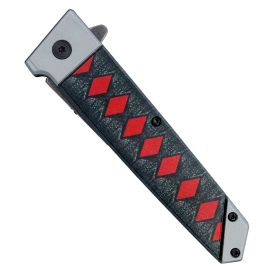 9" Spring Assisted Anime Knife with Tanto Blade (Option: Red and Black)