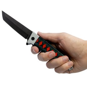 9" Spring Assisted Anime Knife with Tanto Blade (Option: Red and White)