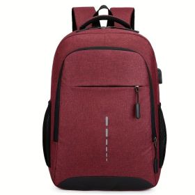Oxford Cloth Backpack Casual Versatile Large Capacity Laptop Bag Daily Commuting Trend Backpack (Option: Red)