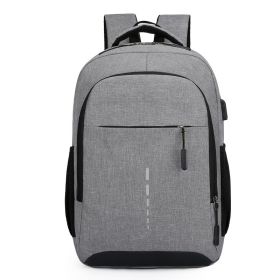 Oxford Cloth Backpack Casual Versatile Large Capacity Laptop Bag Daily Commuting Trend Backpack (Option: Grey)